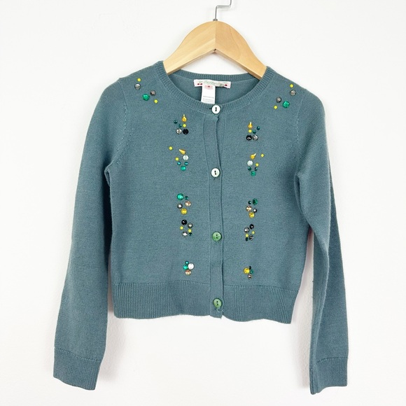 Bonpoint Wool‎ and Cashmere Blend Jeweled Cardigan Size 6